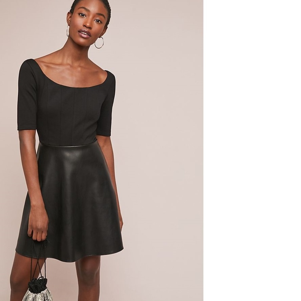 Anthropologie Parlour Ponte Dress new with tag black color size S - Picture 1 of 5